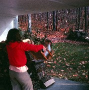 Claudia, Hilary Welbourne (on the swing)
